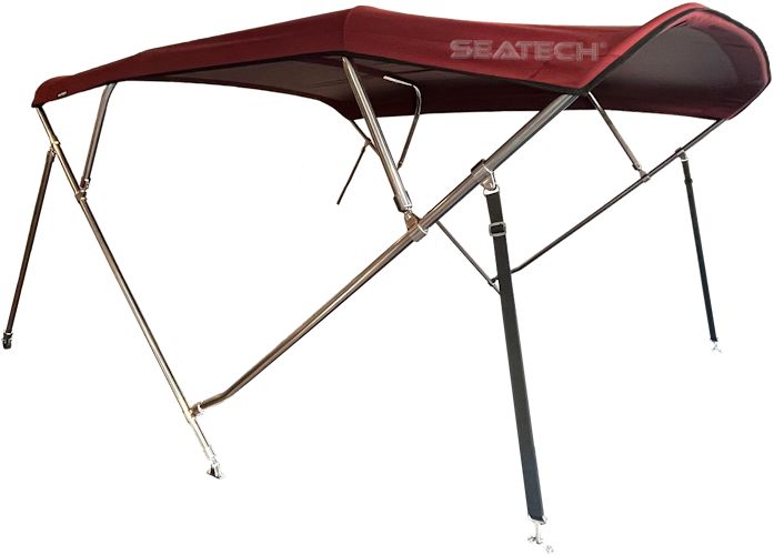 Seatech 4 Bow Premium 240cm lang EDELSTAHL Bimini Top | 185-198cm