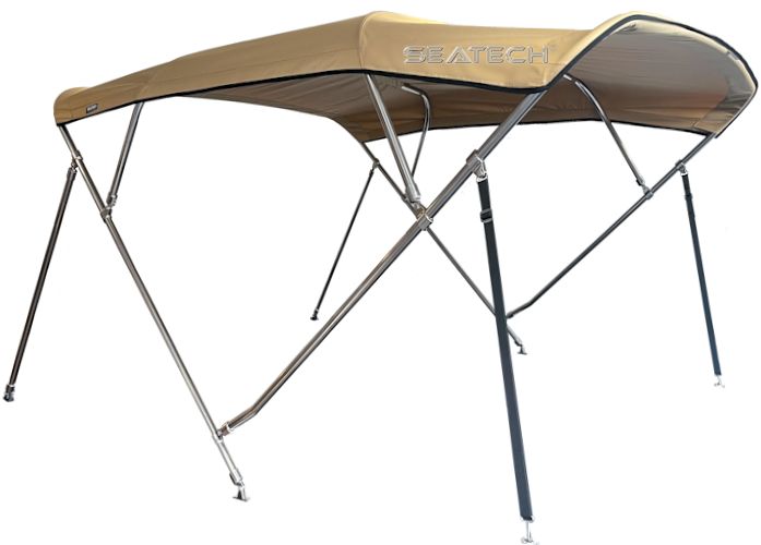 Seatech 4 Bow Premium 240cm lang EDELSTAHL Bimini Top | 185-198cm